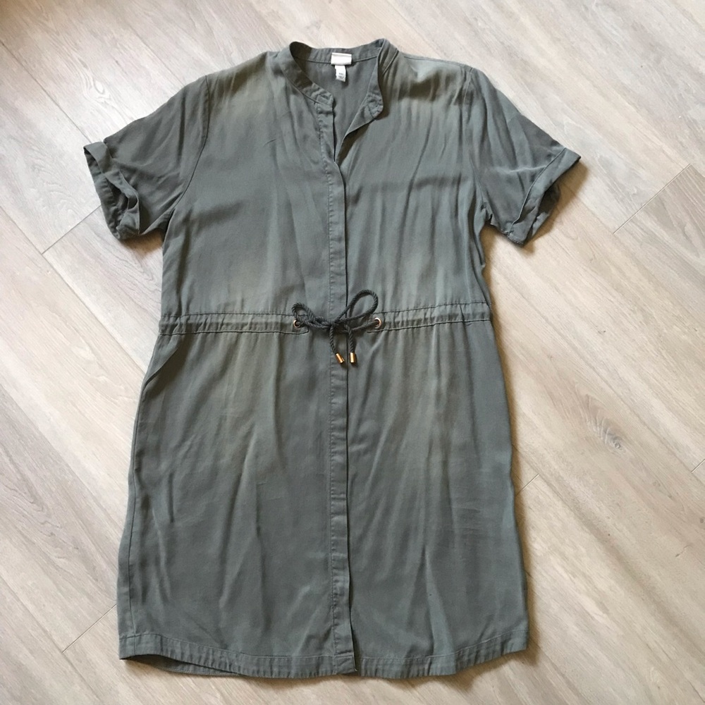 Casual Olive Green Shirt Dress - A New Day